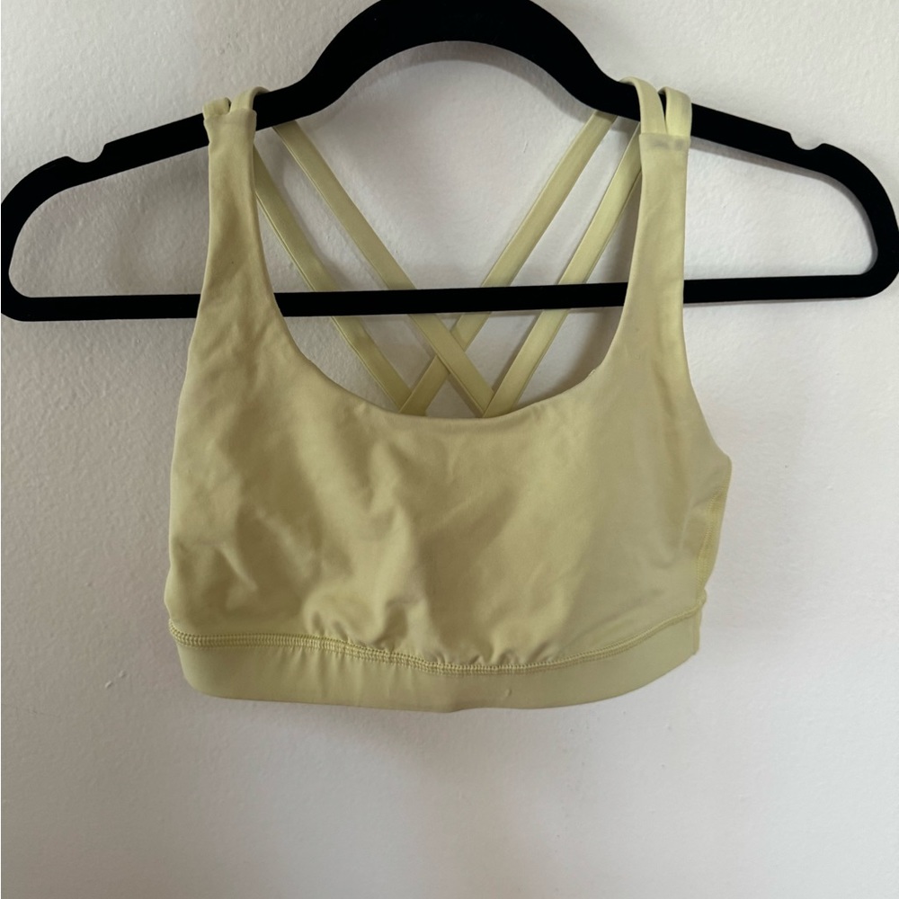 Lululemon size 2 pale yellow sports bra (high impact)